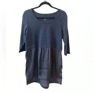 Soft Surroundings Miranda baby doll top blue medium